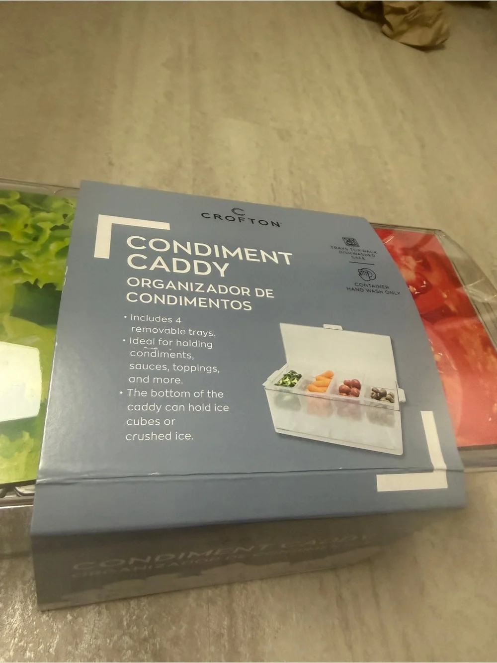 Crofton Clear Condiment Caddy with Removable Trays - Clear